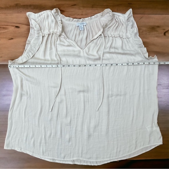 [2X] SUMMER SLEEVELESS BLOUSE Ivory Beige Lightweight - Picture 5 of 7